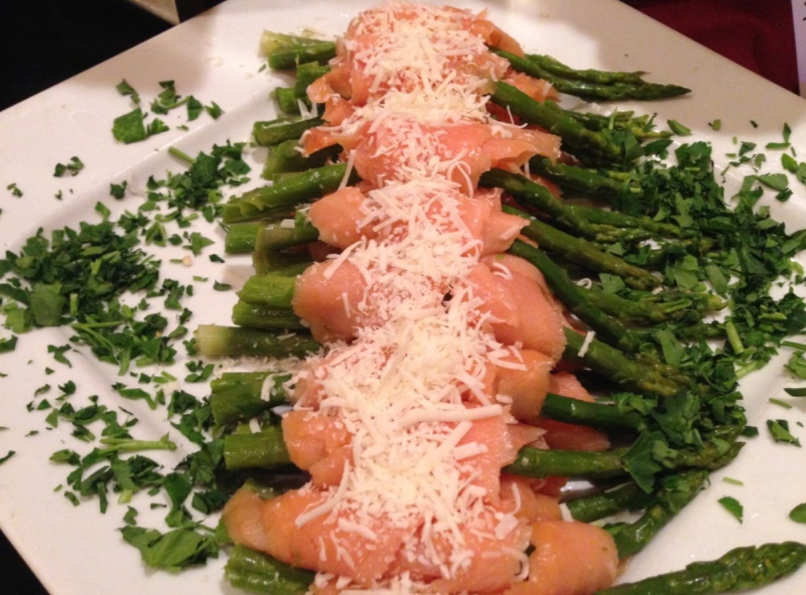Asparagus with prosciutto and parmesan