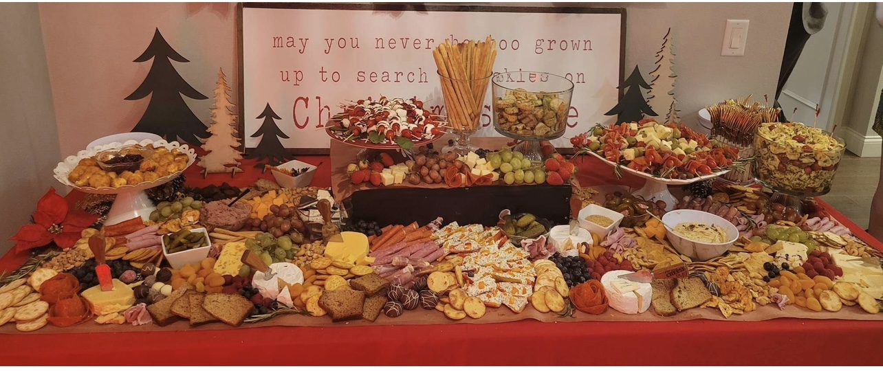 Holiday grazing table spread